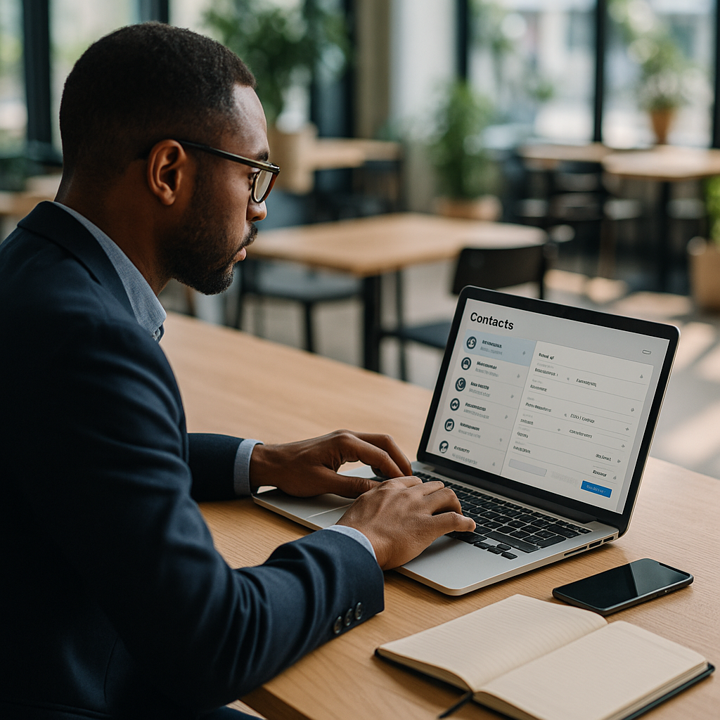 Entrepreneur using digital tools to build a powerful business network