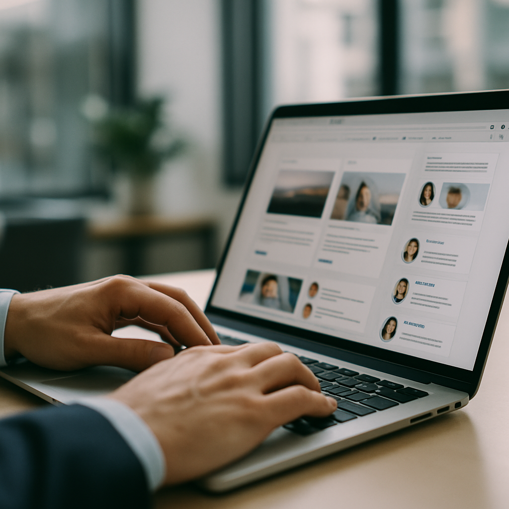 Close-up of someone creating content to build a personal brand online