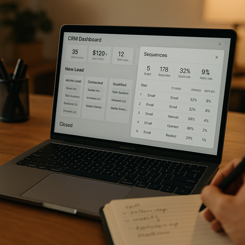 CRM and sequencing tools used in B2B communication strategies remote sales workflows