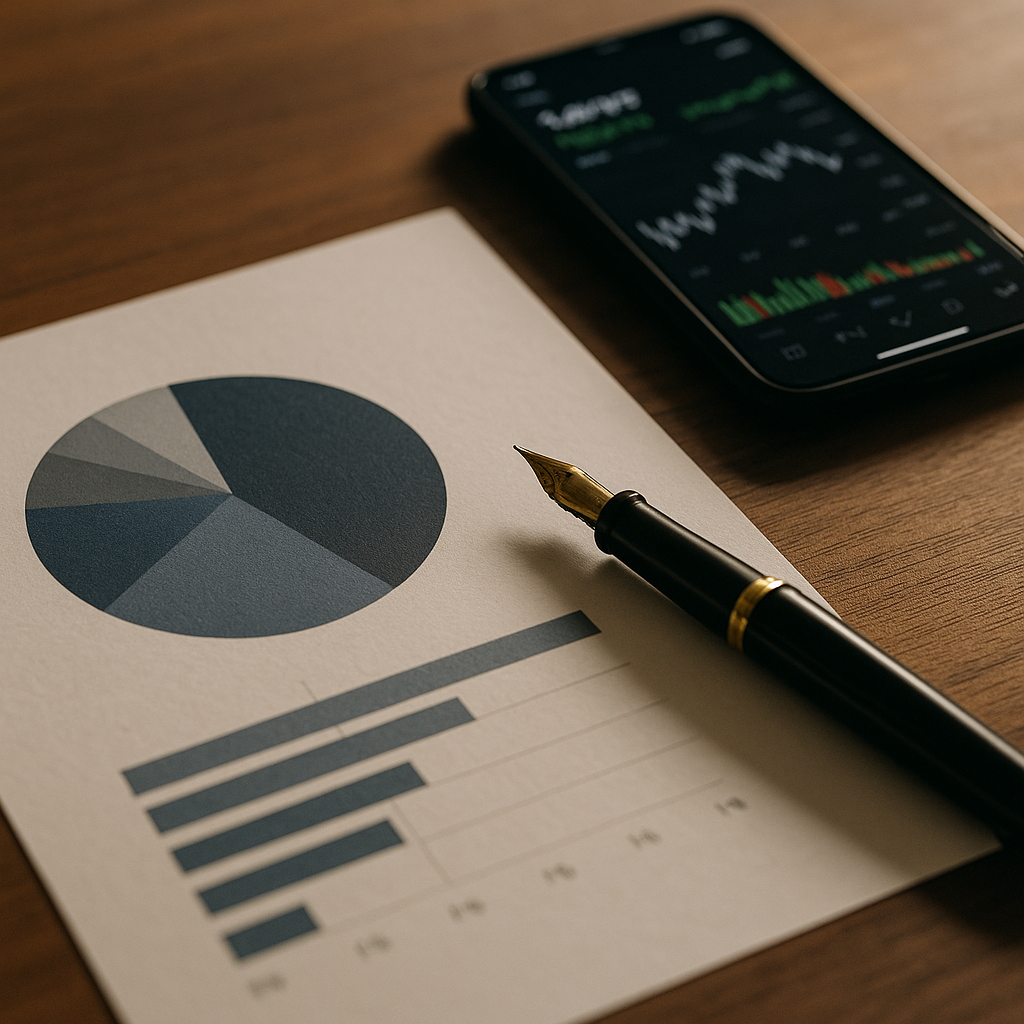 Detailed view of investment portfolio documents relevant to cryptocurrency vs traditional investment 2026 analysis