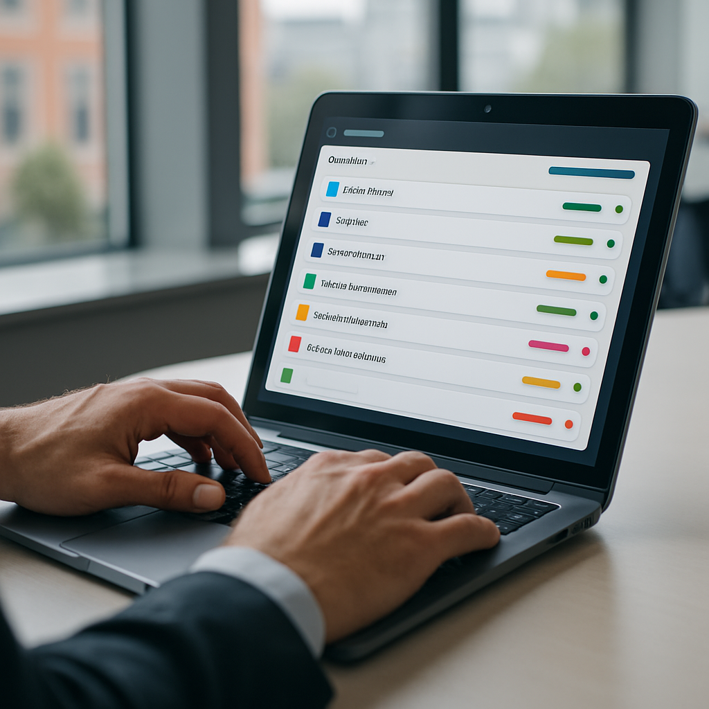 Business professional categorising software tools during a SaaS stack optimisation review
