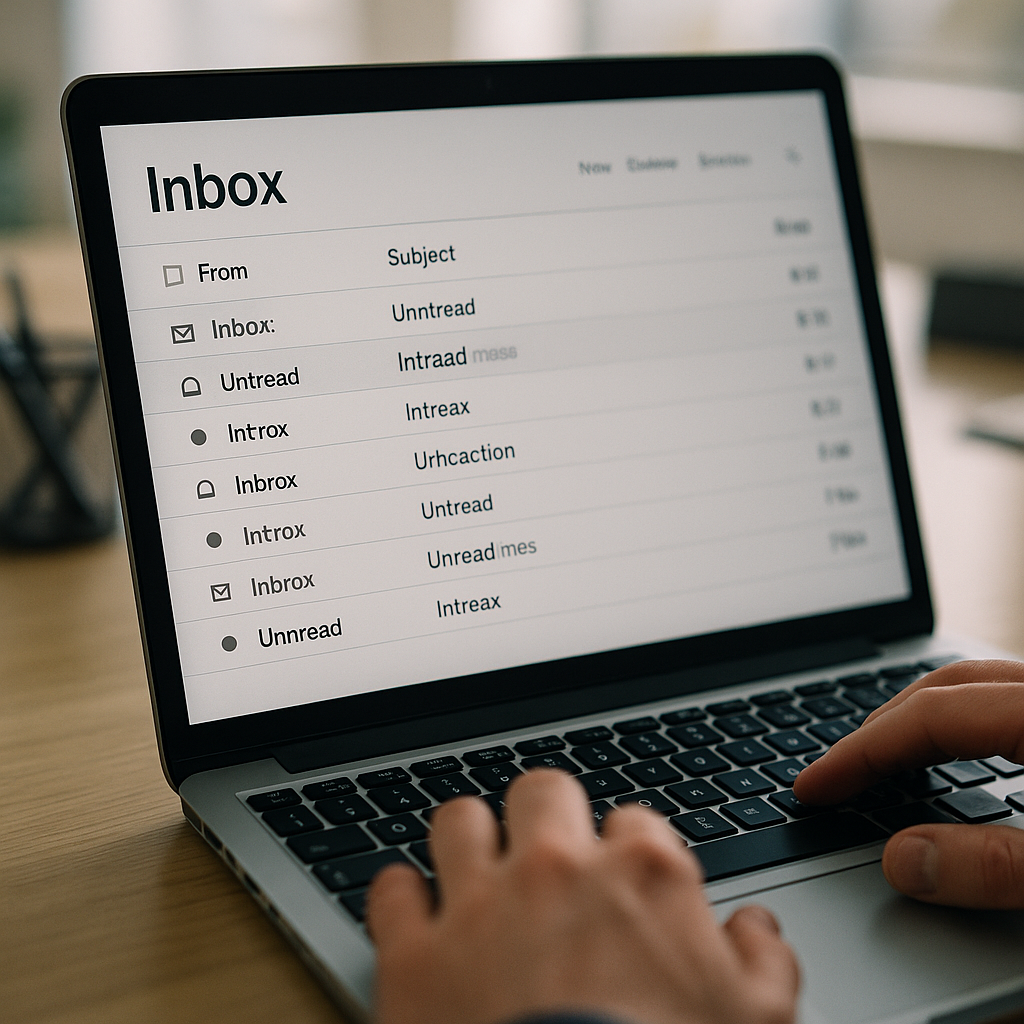Laptop showing overflowing email inbox illustrating the cost of poor business communication