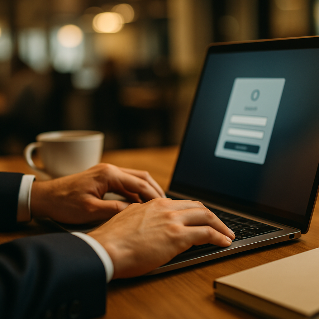Professional accessing unapproved software illustrating shadow IT risks UK businesses face