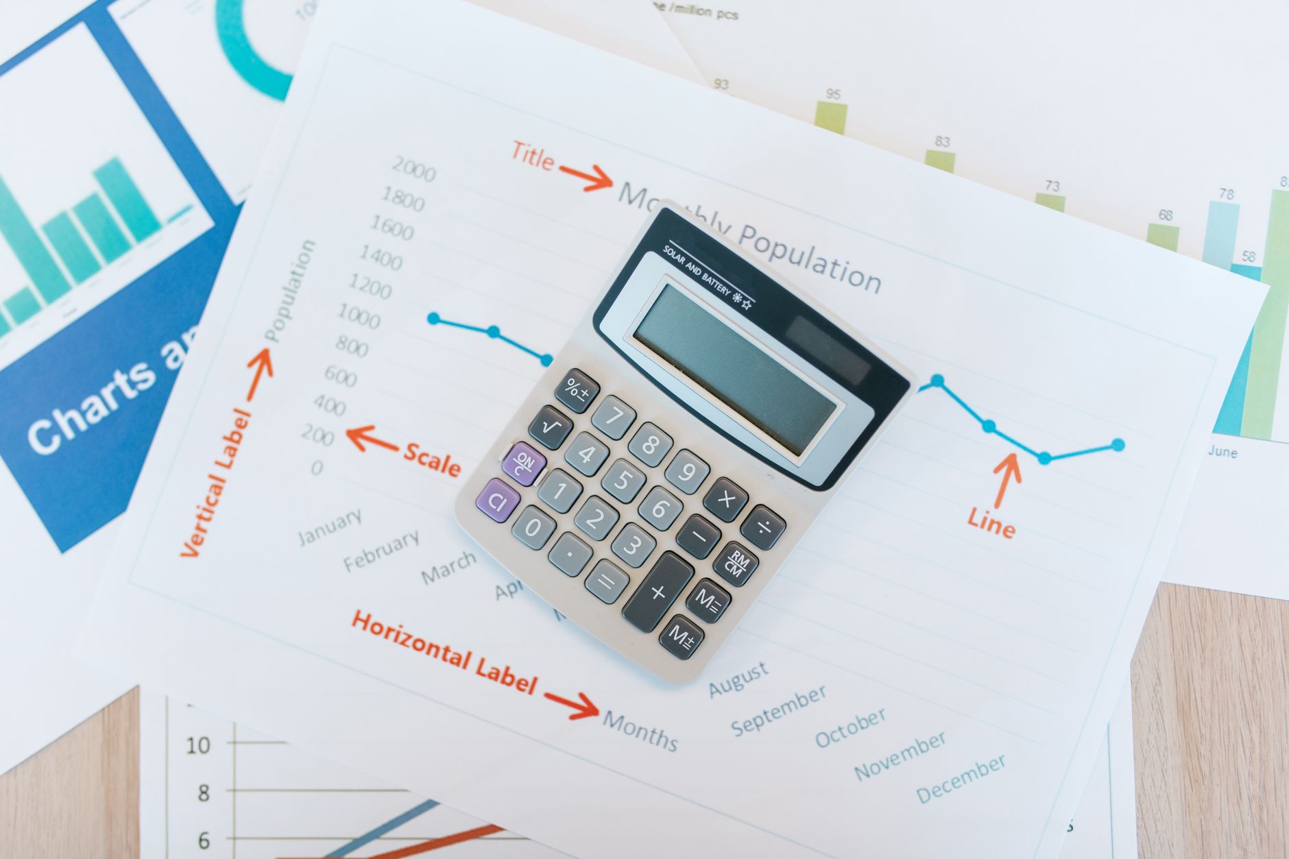 Analyst reviewing anonymised data charts as part of a professional services data product